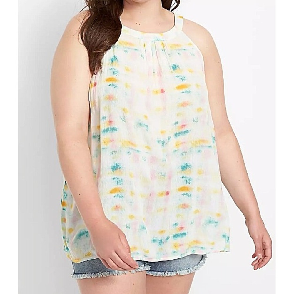 NWT Lane Bryant‎ Halter Neck Tank Top Multicolor 28 Plus